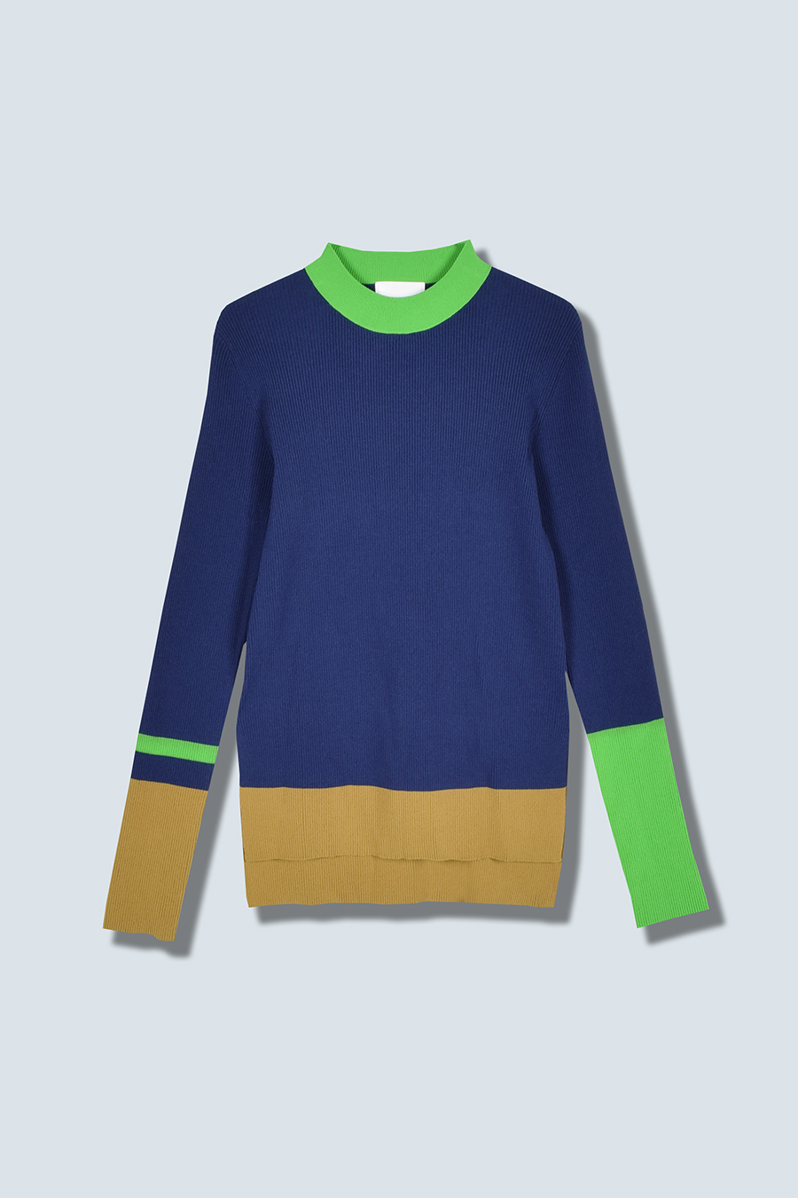 OMMO ONLINE STORE / COLLAR BLOCK KNIT TOP