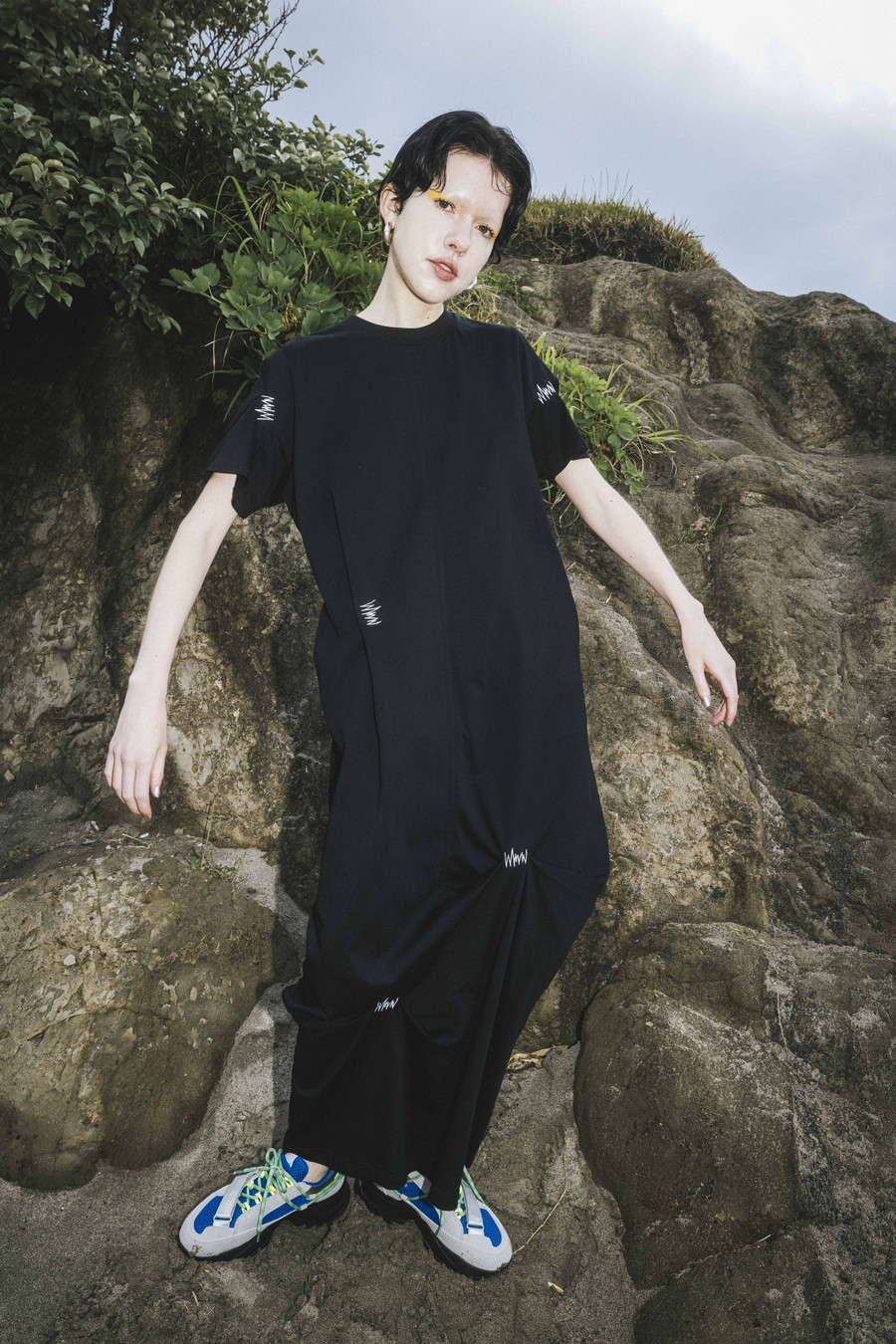 IRREGULAR TUCK T- OP